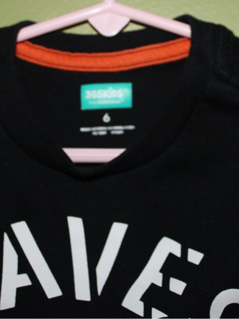 365Kids Black Graphic Short Sleeve Tee - Size 6